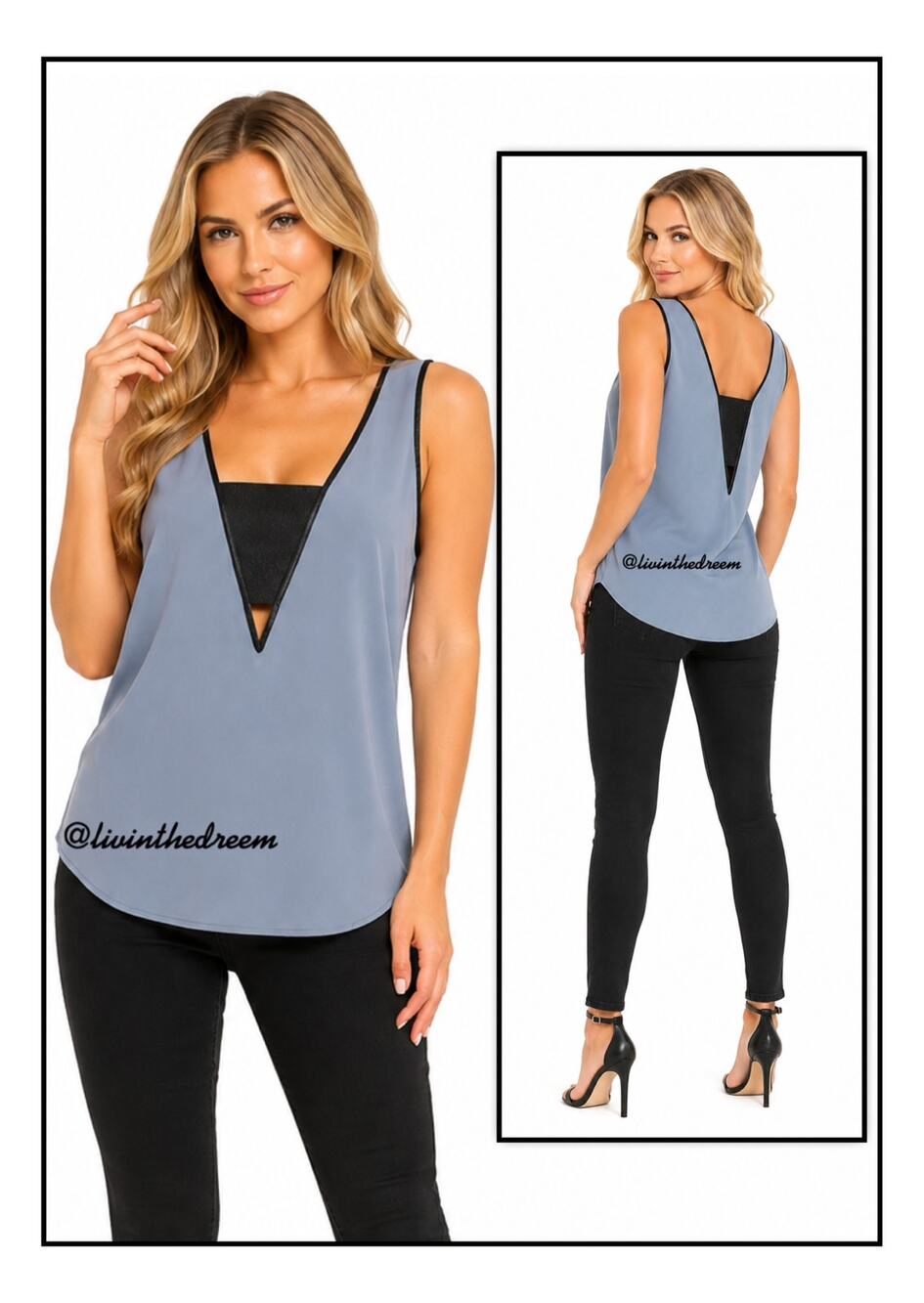 Express Grey & Sparkle Black Cut Out Detail Tank Top SZ M